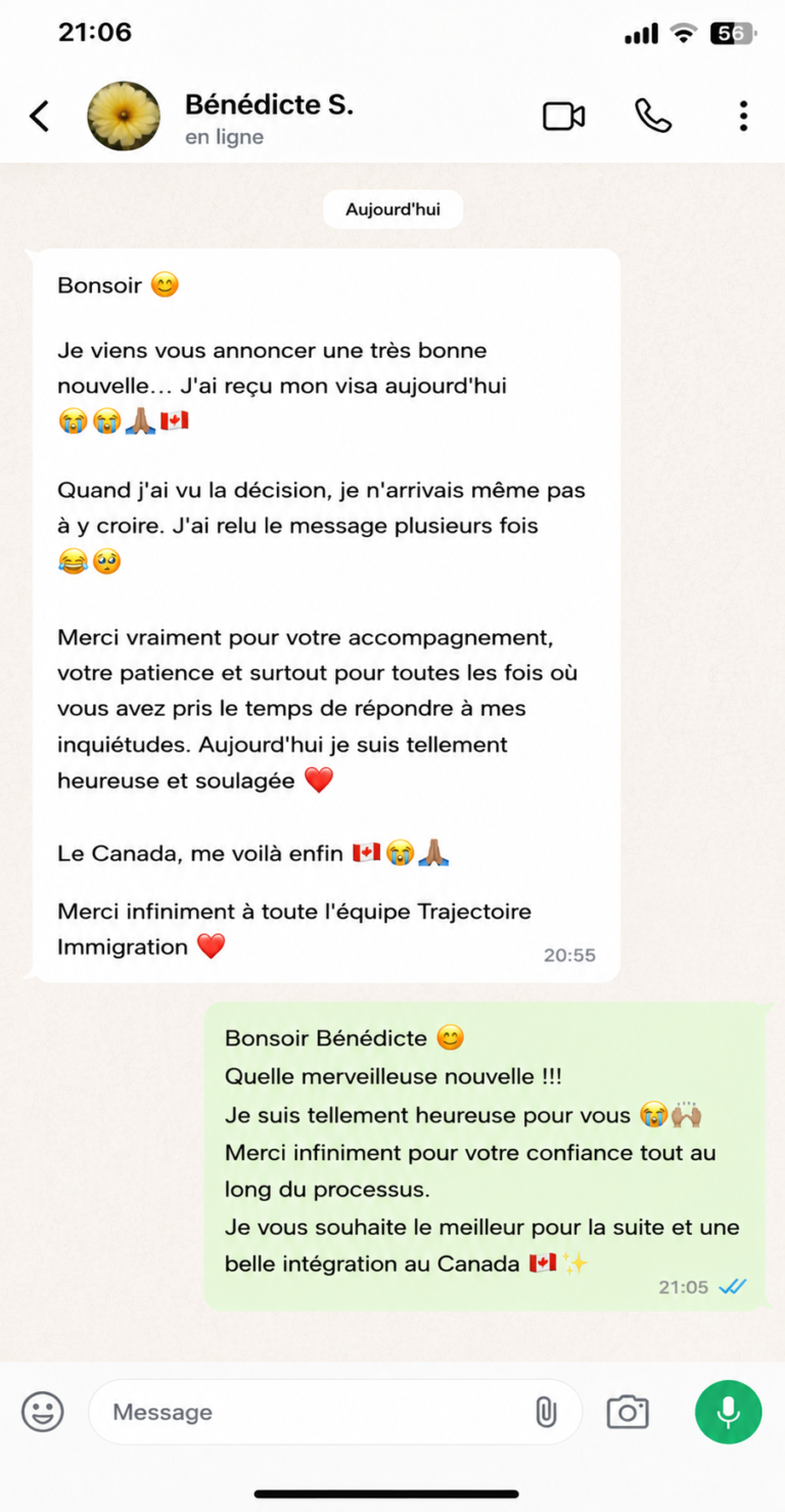 Témoignages immigration Canada